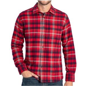 Eddie Bauer Red and Gray Plaid Casual Shirt